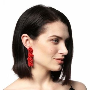 Amrita Singh gorgeous coral red beaded earrings 😍